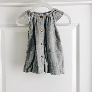 Zara Button Down Flutter Dress in Gray
